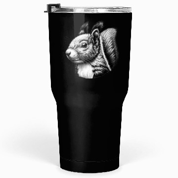 Discover Black White Art Squirrel Animal Lover Tumblers 30 Oz