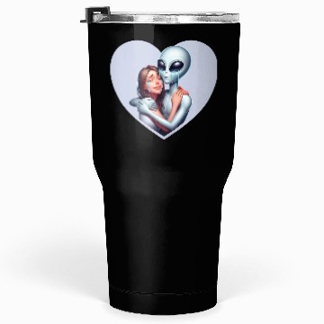Discover Heartwarming Embrace: Human and Alien Tumblers 30 Oz