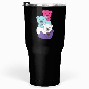 Discover Multisexual Flag Pride Lgbtq Cute Bears Pile Tumblers 30 Oz