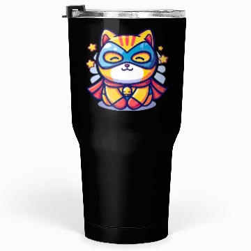 Discover Superhero Kawaii Cat Tumblers 30 Oz