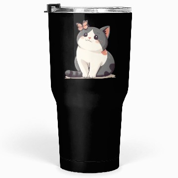 Discover Cute Kawaii Cat and Butterfly Tumblers 30 Oz