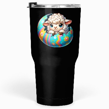 Discover Colorful Lamb Hatching from Easter Egg Cartoon Tumblers 30 Oz
