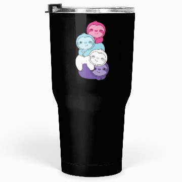 Discover Multisexual Flag Pride Lgbtq Cute Sloths Tumblers 30 Oz
