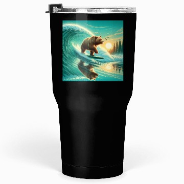 Discover Grizzly bear windsurfing Tumblers 30 Oz