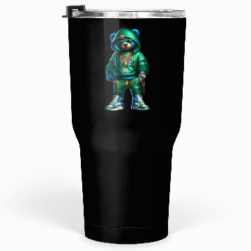 Discover Hustle Anarchy green royal bear Tumblers 30 Oz