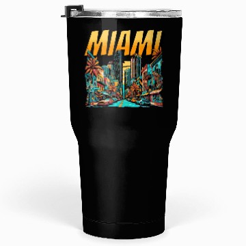Discover Miami Vibes: Tropical Paradise Tumblers 30 Oz