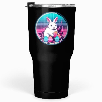 Discover White Easter Bunny with Eggs Tumblers 30 Oz