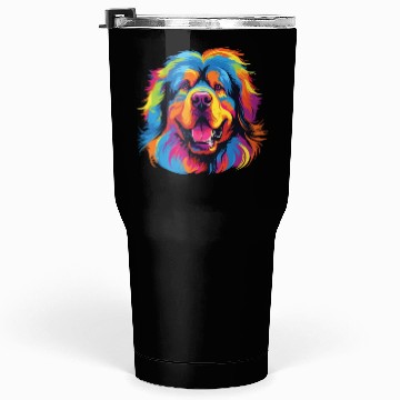 Discover Watercolor Colorful Tibetan Mastiff Tumblers 30 Oz