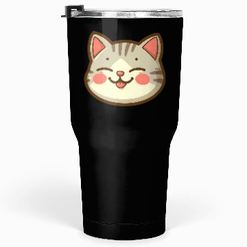 Discover Cool Cat Vibes: Feline Face Tumblers 30 Oz
