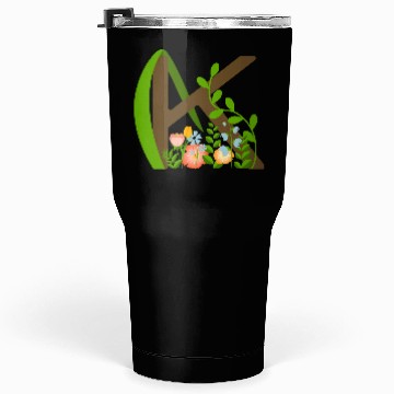 Discover Capital letter K monogram and wildflowers Tumblers 30 Oz