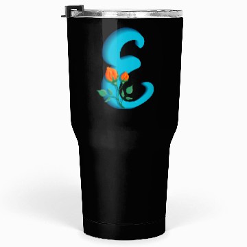 Discover Three dimensional capital letter E rose monogram Tumblers 30 Oz