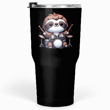 Discover Cool Sloth Drummer Lazy Beats Design Tumblers 30 Oz