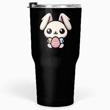 Discover Cute Kawaii chibi Easter Bunny With Eggs Tumblers 30 Oz