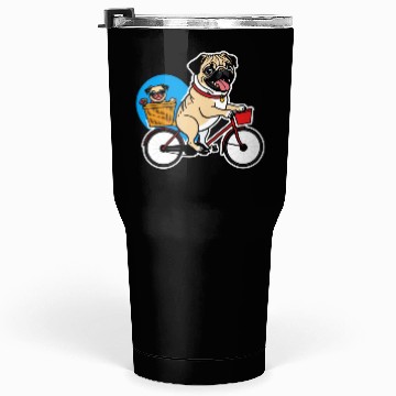 Discover Comical Pug: Effortful Bike Ride Tumblers 30 Oz