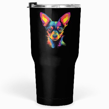 Discover Watercolor Colorful Russian Toy Terrier Tumblers 30 Oz