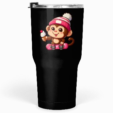 Discover Chimpanzee Snowboarder Winter Action Tumblers 30 Oz