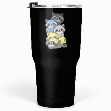 Discover Periboy Flag Pride Lgbtq Cute Raccoon Pile Tumblers 30 Oz