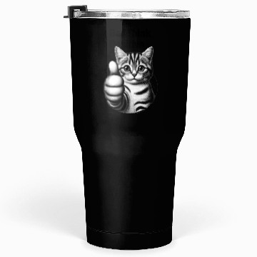 Discover Be&Think Positive Tabby Cat Tumblers 30 Oz