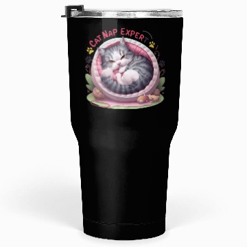 Discover Cat Nap Expert - Funny Cat Outfit! Tumblers 30 Oz