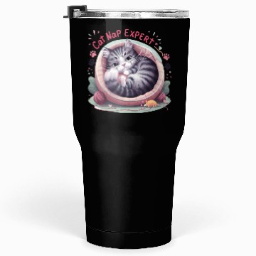 Discover Cat Nap Expert - Funny Cat Outfit! Tumblers 30 Oz