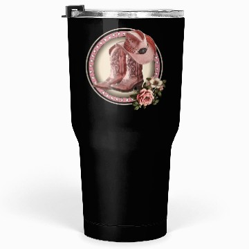 Discover PINK COWGIRL BOOTS, PINK COWGIRL HAT RETRO WESTERN Tumblers 30 Oz