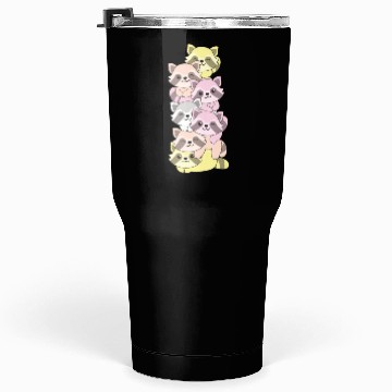 Discover Pangender Flag Pride Lgbtq Cute Raccoon Stack Tumblers 30 Oz