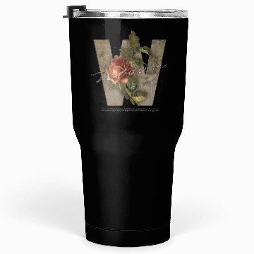 Discover Black Brown Vintage Rose Initial Tumblers 30 Oz