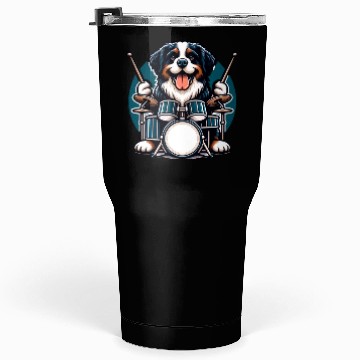 Discover Cool Bernese Mountain Dog Drummer Design Tumblers 30 Oz