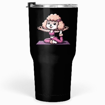 Discover Poodle Lady Yoga Workout & Meditation Tumblers 30 Oz