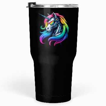 Discover Cool Cyborg Unicorn Rainbow Tumblers 30 Oz