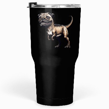 Discover T-Rex & Pug Hybrid Cartoon Fun Tumblers 30 Oz