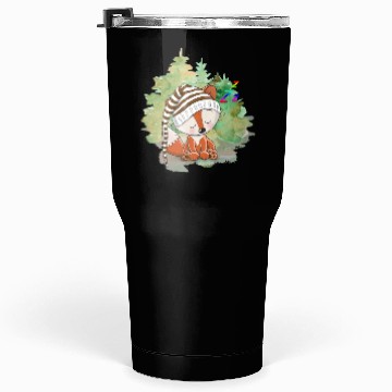 Discover Pilot Fox Sitting On Grass With Tree Forest Tumblers 30 Oz
