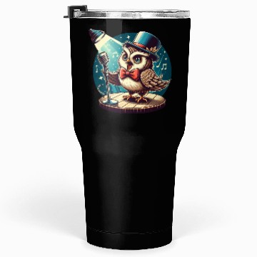 Discover Cute Owl With A Hat Singing Karaoke Tumblers 30 Oz