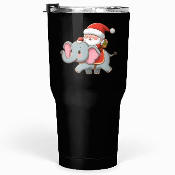Discover Cute Santa Claus on elephant Tumblers 30 Oz