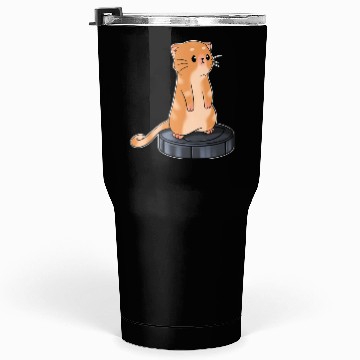 Discover Cat With Robot Vacuum Cleaner Tumblers 30 Oz