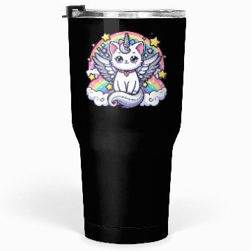 Discover Celestial Charm Unicorn Cat Tumblers 30 Oz