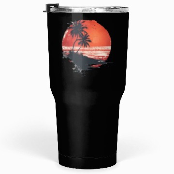 Discover Tropical Sunset Escape With Palm Trees Tumblers 30 Oz