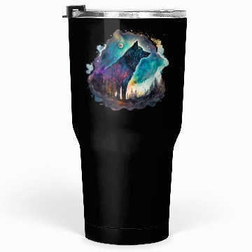 Discover Wolf Print, Cosmic Wolves, Animal Print, Cosmos Tumblers 30 Oz