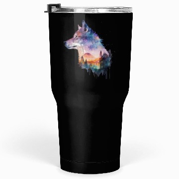 Discover Wolf Print, Cosmic Wolves, Animal Print, Cosmos Tumblers 30 Oz