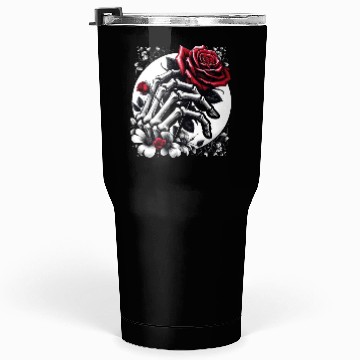 Discover Gothic Red Rose in Skeleton's Embrace Tumblers 30 Oz
