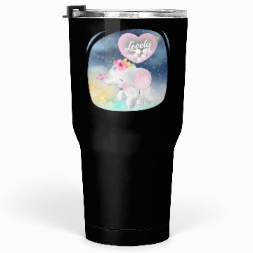 Discover Lovely Elephant And Bird Walking Up Using Balloon Tumblers 30 Oz