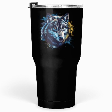 Discover Alpha Wolf Paint Splash Tumblers 30 Oz