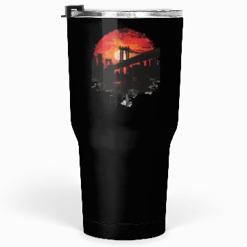 Discover Sunset Bridge Silhouette Reflection Tumblers 30 Oz