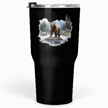 Discover Grizzly Bear in the Wild Tumblers 30 Oz