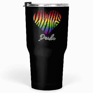 Discover LGBTQ+Pride Rainbow heart-pattern tiger leather Tumblers 30 Oz