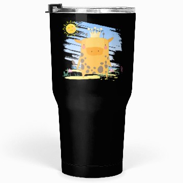Discover Kawaii King Giraffe Using Crown Adorable Cartoon Tumblers 30 Oz