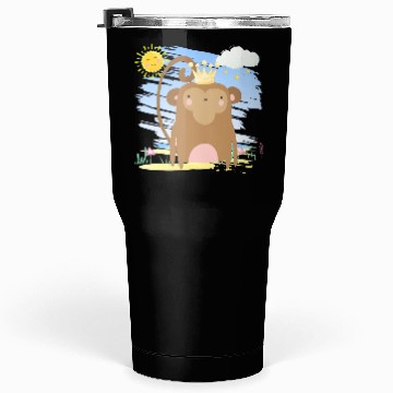 Discover Kawaii Monkey King Using Crown Adorable Cartoon Tumblers 30 Oz