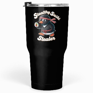 Discover Ninja Penguin Stealing Sushi Tumblers 30 Oz