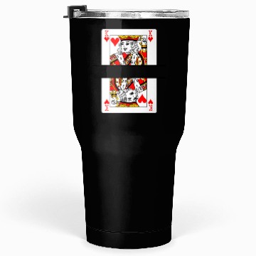 Discover Playing card hearts king with banner space Tumblers 30 Oz