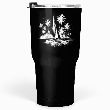 Discover Catamaran Sailing Boat With Palm Trees Tumblers 30 Oz